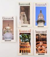 A Mi Budapestünk sorozat 5 kötete: Korniss Péter: Udvarok.; Zádor Anna: Klasszicista Pest.; Buza Péter: Források és díszkutak.; Földes Mária: Házdísznézőben.; Csernus-Lukács - Triff - Zsigmond: Budapesti temetők. Bp., 1993-1999, Városháza. Kiadói papírkötés.