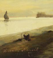 Horváth Henrik (1840-): Tengerparti jelenet, 1904. Olaj, vászon. Jelezve balra lent. Dekoratív faker...