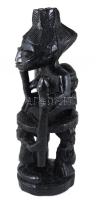 Afrikai faragott sok alakos szobor. Nigeria, Lagos, 1969. 49 cm
