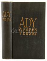 Ady Endre összes versei. Bp., é.n. (cca 1940), Athenaeum, 1013 p. Kiadói aranyozott egészvászon-kötés, kissé kopott borítóval, ex libris-szel.