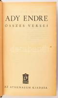 Ady Endre összes versei. Bp., é.n. (cca 1940), Athenaeum, 1013 p. Kiadói aranyozott egészvászon-köté...