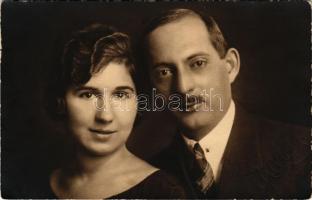 1924 Weisz Vilmos és felesége, dedikált képeslap / Hungarian love couple, with the letter of the own...