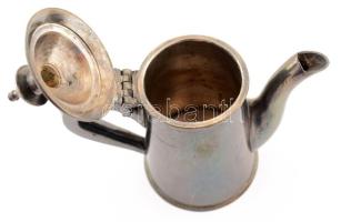 Koronás monogramos ezüstözött kiöntő, jelzett, m: 12,5 cm