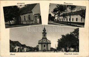 1941 Pered, Tesedíkovo; Községháza, Hengermalom, Római katolikus templom. Fogyasztási Szövetkezet kiadása / town hall, rolling mill, Catholic church (EK)