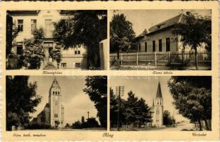 Dunakeszi, Dunakeszi-Alag; Községháza, Elemi iskola, Római katolikus templom, út, Evangélikus templom