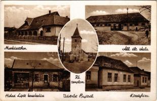 Bajót, Munkásotthon, állami általános iskola, Hidasi Lipót kereskedése, községháza, római katolikus templom (EK)