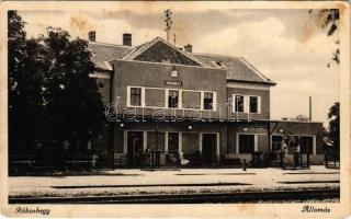 1949 Budapest XVII. Rákoshegy, Vasútállomás télen. Varga Edith kiadása (fl)