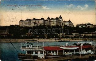 1916 Budapest I. Királyi vár, gőzhajó + "1916. dec. 30. IV. Károly király koronázása napján Budapest" So. Stpl. (EM)