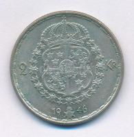 Svédország 1946TS 2K billon "V. Gusztáv" T:VF, patina Sweden 1946TS 2 Kronor billon "Gustaf V" C:VF, patina Krause KM#815