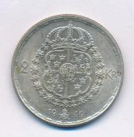 Svédország 1945G 2K billon "V. Gusztáv" T:VF, patina Sweden 1945G 2 Kronor billon "Gustaf V" C:VF, patina Krause KM#815