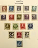 Berlin gyűjtemény, 1955-ig részben falcos, jobb darabokkal, utána 1990-ig teljes és postatiszta. Lindner falcmentes előnyomott albumban. (Mi EUR 1.500.-)