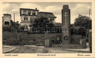 Balatonalmádi fürdő hősi emlékmű és Családi penzió