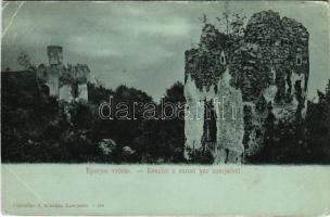 Nagysáros, Velky Saris; Sáros vár romjai. Eperjes vidéke. Cattarino S. kiadása / castle ruins (EK)