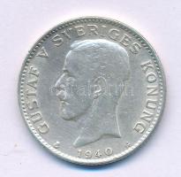 Svédország 1940G 1K Ag "V. Gusztáv" T:XF Sweden 1940G 1 Krona Ag "Gustaf V" C:XF Krause KM#786.2
