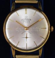 Cornavin mechanikus karóra, másodperc segédkörrel, fém szíjjal, működik, karcokkal, d: 32mm