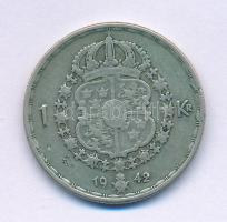 Svédország 1942G 1K billon "V. Gusztáv" T:VF Sweden 1942G 1 Krona billon "Gustaf V" C:VF Krause KM#814