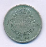 Svédország 1945G 1K billon "V. Gusztáv" T:VF,F Sweden 1945G 1 Krona billon "Gustaf V" C:VF,F Krause KM#814