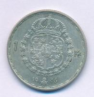 Svédország 1946TS 1K billon "V. Gusztáv" T:VF Sweden 1946TS 1 Krona billon "Gustaf V" C:VF Krause KM#814