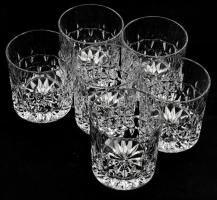6 darabos whiskey pohár szett, hibátlan, m: 8 cm