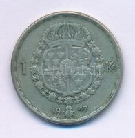 Svédország 1947TS 1K billon "V. Gusztáv" T:VF, patina Sweden 1947TS 1 Krona billon "Gustaf V" C:VF, patina Krause KM#814