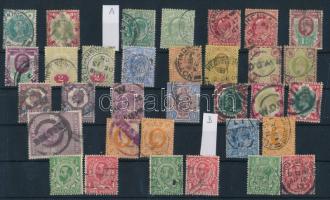 Nagy-Britannia 1900-1912 kis összeállítás stecklapon