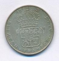 Svédország 1953TS 1K billon "VI. Gusztáv Adolf" T:VF, patina Sweden 1953TS 1 Krona billon "Gustaf VI Adolf" C:VF, patina Krause KM#826