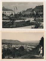 Dés, Dej - 2 db RÉGI fotós képeslap: bevonulás és látkép / 2 pre-1945 photo postcards: entry of the Hungarian troops and general view