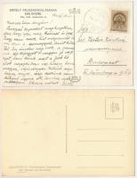 Dés, Dej - 2 db RÉGI fotós képeslap: bevonulás és látkép / 2 pre-1945 photo postcards: entry of the ...