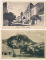 Déva - 2 db RÉGI képeslap: látkép, vár, városi színház