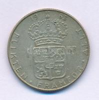 Svédország 1963U 1K billon "VI. Gusztáv Adolf" T:VF, kis patina Sweden 1963U 1 Krona billon "Gustaf VI Adolf" C:VF, small patina Krause KM#826