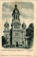 Dicsőszentmárton, Tarnaveni, Diciosanmartin; az új római katolikus templom. Dunky Fivérek kiadása / the new Roman Catholic church (fl)