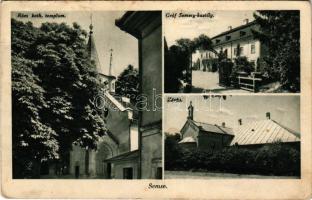 Semse, Sömse, Semsa; Római katolikus templom, zárda, Gróf Semsey kastély. Fogyasztási szövetkezet kiadása / Catholic church, nunnery, castle (Rb)