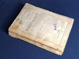 Munkay János: A boldogságos szűz (Isten anyja) Máriának élete. Pest, 1865. Emich Gusztáv sajátja (ny.) [12] + 264 (helyesen 464) p. Munkay János (1820-1890) kékkői plébános, egyházi író; egész életét Felső-Magyarországon töltötte. Mária szerepéről írt meditációs könyvének első kiadása 1854-ben jelent meg, példányunk az 1855-ben átdolgozott kiadás tíz évvel későbbi, új nyomásából származik. Az első borítón, a címlapon és a belív több oldalán régi gyűjteményi bélyegzés, az első borítófedélen és verzóján régi, kitöltött katalóguscímke. Könyvtári duplum. A címlapon és az utolsó oldalon enyhe foltosság. Poss.: A Magyar Királyi Belügyminisztérium könyvtára. Fűzve, enyhén hiányos gerincű, kissé sérült, foltos kiadói borítóban. Felvágatlan, körülvágatlan példány.