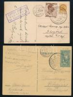 1940 2 db futott levelezőlap Visszatért bélyegzésekkel
