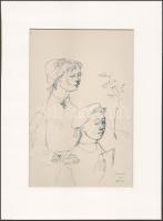 Ámos Imre (1907-1944): Anna Margit és Ámos Imre. Ofszet nyomat, papír. 22,5×15 cm, paszpartuban.