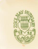 Zsolnay búzavirág mintás bonbonier, jelzett, kis kopással, 7,5x7,5 cm