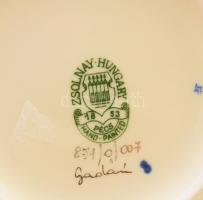 Zsolnay aranykontúrozott virágmintás váza, jelzett, hibátlan, m: 26,5 cm