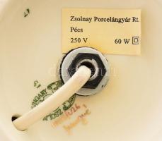 Zsolnay pilangó mintás lámpatest, jelzett, hibátlan, m: szerelék nélkül 33 cm