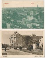 Kolozsvár, Cluj - 2 db RÉGI képeslap: Egyetemi könyvtár, látkép / 2 pre-1945 postcards: university library, general view