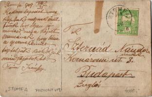 1909 Stomfa, Stampfen, Stupava; családi fotó, anya gyermekeivel, a feladó saját fotójával / mother w...