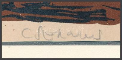 Csernus Tibor (1927-2007): Falu (Illusztráció József Attila Hazám c. kötetéhez). Nyomat, papír, utól...