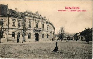 Nagyenyed, Aiud; Városháza, Kossuth Lajos utca. Földes Ede kiadása / town hall, street view (r)