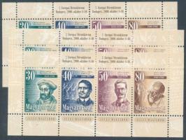 1991 Az 1956-os forradalom ajándék szett + 2000 Jeles magyarok 3 db blokk "Mérnök fórum" felülnyomással