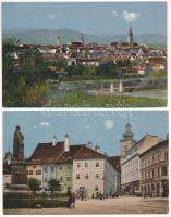 Nagyszeben, Hermannstadt, Sibiu - 2 db RÉGI képeslap: tér, látkép / 2 pre-1945 postcards: square, general view