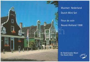Hollandia 1998. 5c-5G (6xklf) + "Provincie Noord-Holland" emlékérem forgalmi sor karton dísztokban, fólia borítékban T:UNC Hollandia 1998. 5 Cents - 5 Gulden (6xdiff) + "Provincie Noord-Holland" commemorative coin, coin set in cardboard case, in foil envelope C:UNC