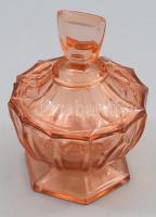 Barackszínű talpas bonbonier, m: 14 cm