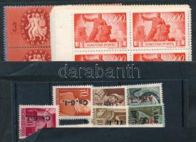 1945-1946 Kis összeállítás, közte Leitold vizsgálójeles csomagbélyeg