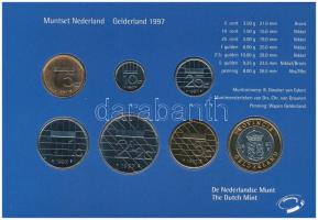 Hollandia 1997. 5c-5G (6xklf) + "Gelderland" emlékérem forgalmi sor karton dísztokban, fól...