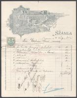 1855 Nyugta 6kr illetékbélyeggel
1856 Beadvány
1897 2 db díszes számla illetékkel