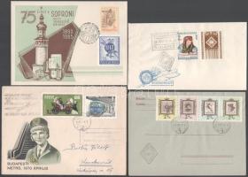 1938-1993 22 db küldemény, emléklap, benne Talpas postás, blokkok, emlékbélyegzések